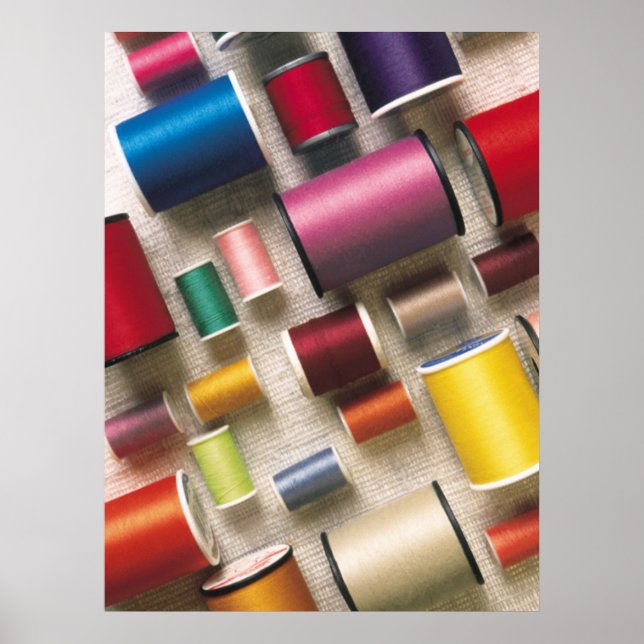 Colourful Spools of Thread Poster (Front)