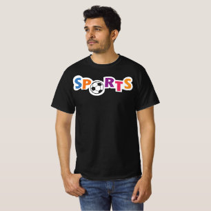 Colourful Sports text design with a soccer ball T-Shirt