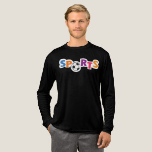 Colourful Sports text design with a soccer ball Tri-Blend Shirt