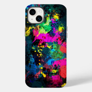 Colourful spot stain art iPhone 14 plus case