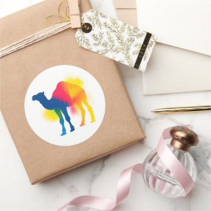 Colourful Spray Paint Camel Silhouette Stickers