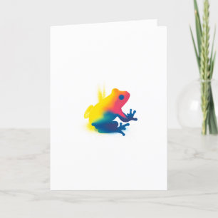 Colourful Spray Paint Frog Silhouette Card