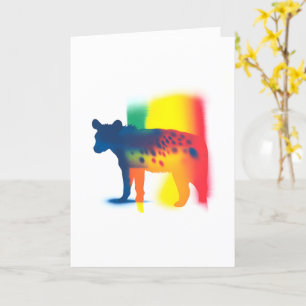 Colourful Spray Paint Hyena Silhouette Card