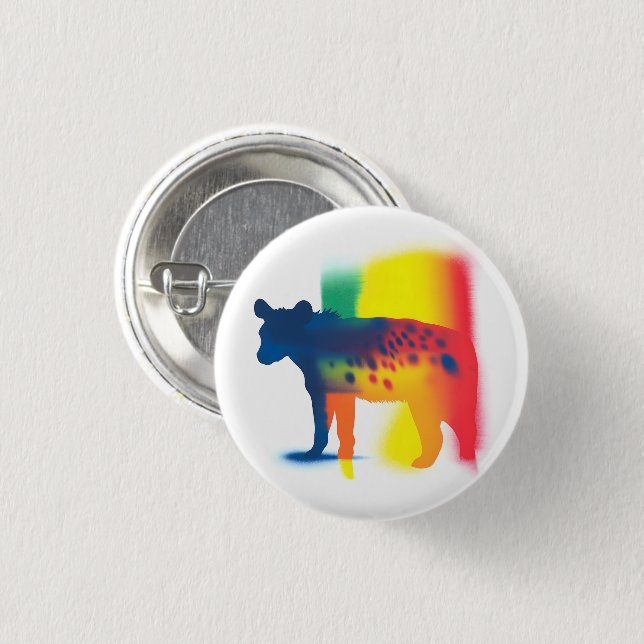 Colourful Spray Paint Hyena Silhouette Round Butto 3 Cm Round Badge (Front & Back)