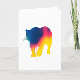Colourful Spray Paint Leopard Silhouette Card
