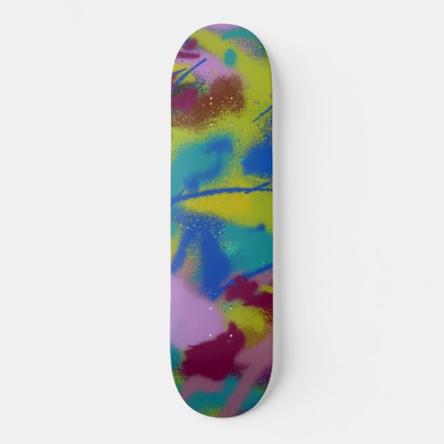 Colourful Spray Paint Pattern Skateboard (Front)