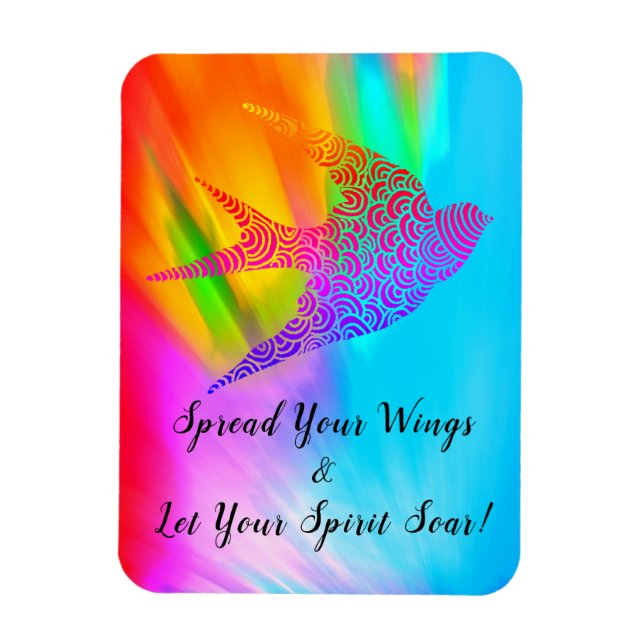 Colourful Spread Your Wings Bird Magnet (Vertical)