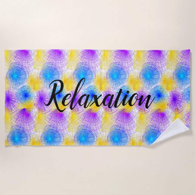 Colourful Sprial Circles Relaxation Beach Towel (Front)