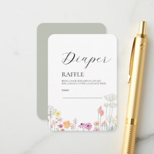 Colourful Spring Baby Shower Diaper Raffle Ticket Enclosure Card