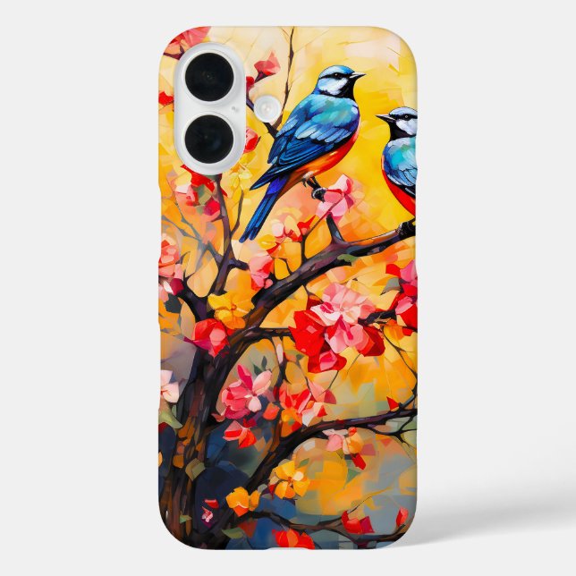 Colourful Spring Birds in Bloom Case-Mate iPhone Case (Back)