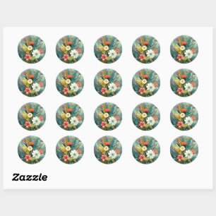 Colourful Spring Bouquet Classic Round Sticker