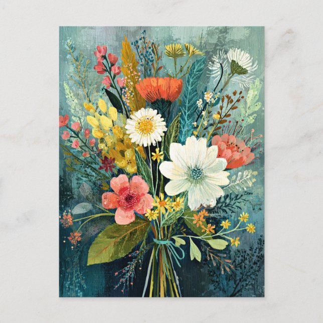Colourful Spring Bouquet Postcard (Front)