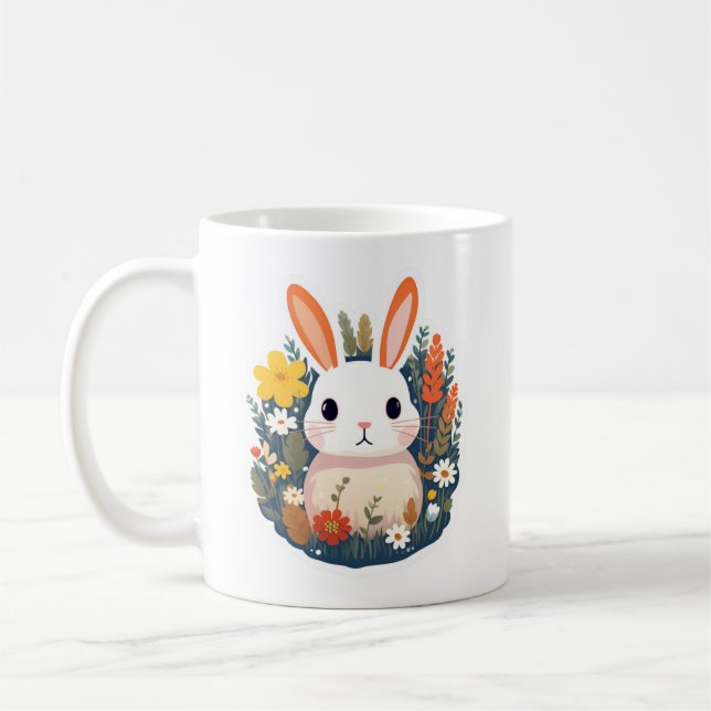 Colourful Spring Bunny Coffee Mug (Left)