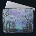 Colourful Spring Cherry Tree Blossom Landscape Laptop Sleeve<br><div class="desc">Colourful spring cherry tree blossom landscape. Tree row with white and lavenders flowers. Available on other products,  and as a poster and canvas print. By request on any products.</div>