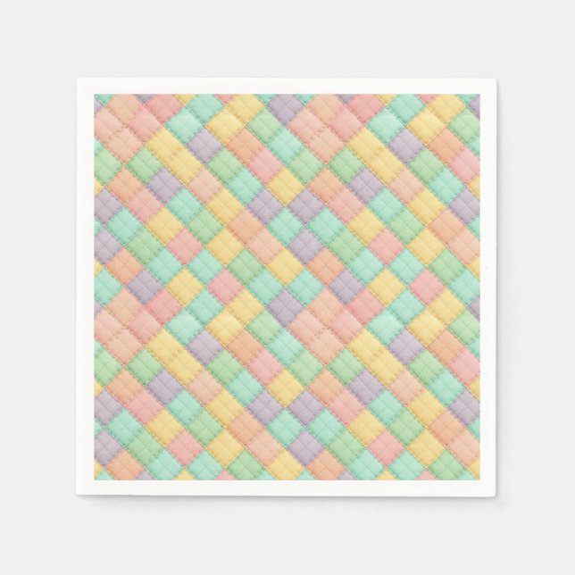 Colourful spring/Easter vintage patchwork quilt  Napkin (Front)
