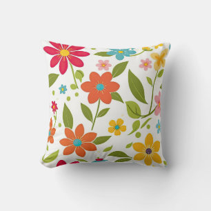 Colourful Spring Floral Cushion