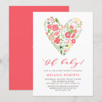 Colourful Spring Floral Heart Cluster Baby Shower