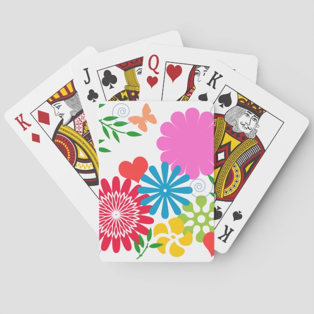 Colourful Spring Floral Playing Cards (Back)