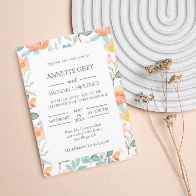  Colourful spring Floral Wedding Invitation (Creator Uploaded)