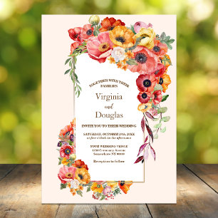 Colourful Spring Floral Wedding Invitation
