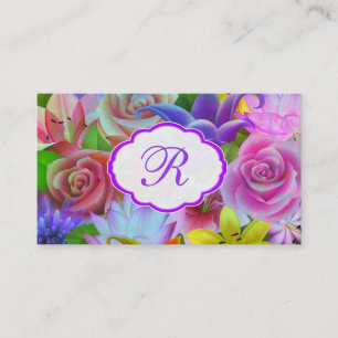 Colourful Spring Flower Pattern Business Card