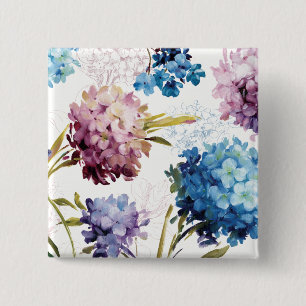 Colourful Spring Flowers 15 Cm Square Badge