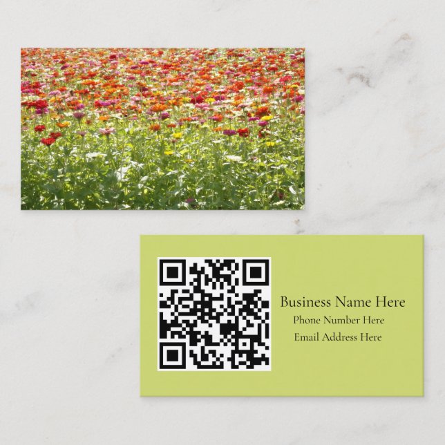 Colourful Spring Flowers Business Card (Front/Back)
