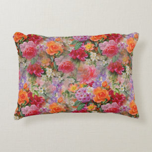 Colourful Spring Flowers Decorative Cushion