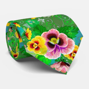 Colourful Spring Flowers Design Tie