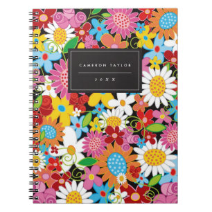 Colourful Spring Flowers Garden Custom Notebook