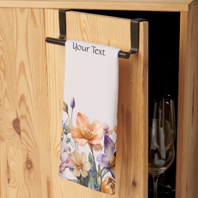 Colourful Spring Flowers Kitchen Towels (Thirds Fold)