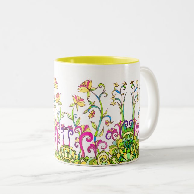 Colourful Spring Flowers Mug by Leslie Clair Bures (Front Right)