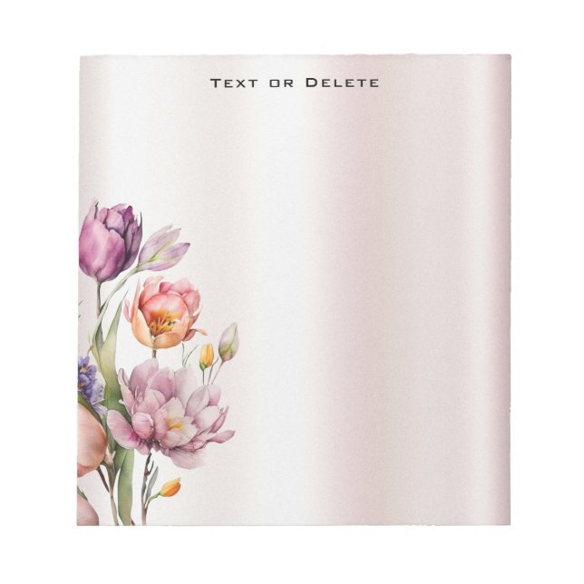 Colourful Spring Flowers Notepad (Front)