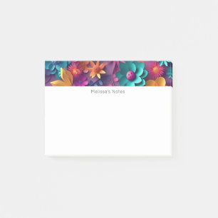 Colourful Spring Flowers Pattern Post-it Notes