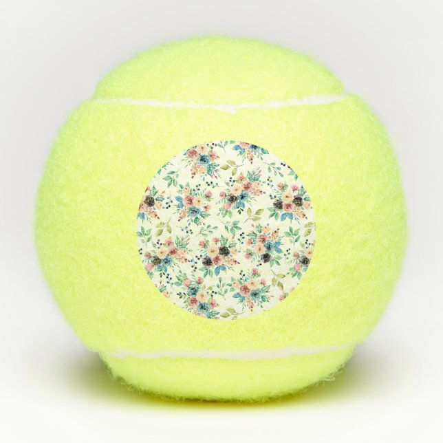 Colourful spring flowers pattern tennis balls (Front)