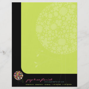 Colourful Spring Flowers Pop Tree Whimsical & Chic Custom Letterhead