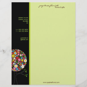 Colourful Spring Flowers Pop Tree Whimsical & Chic Customized Letterhead
