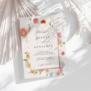 Colourful Spring Flowers Rose Gold Wedding Arch