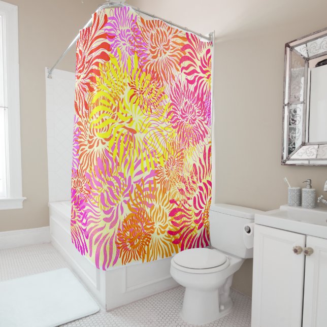 Colourful Spring Flowers Shower Curtain (In Situ)