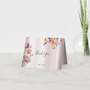 Colourful Spring Flowers Thank You Card