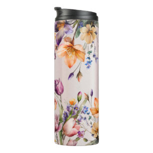 Colourful Spring Flowers Thermal Tumbler