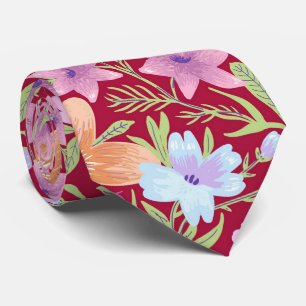 Colourful Spring Flowers Tie