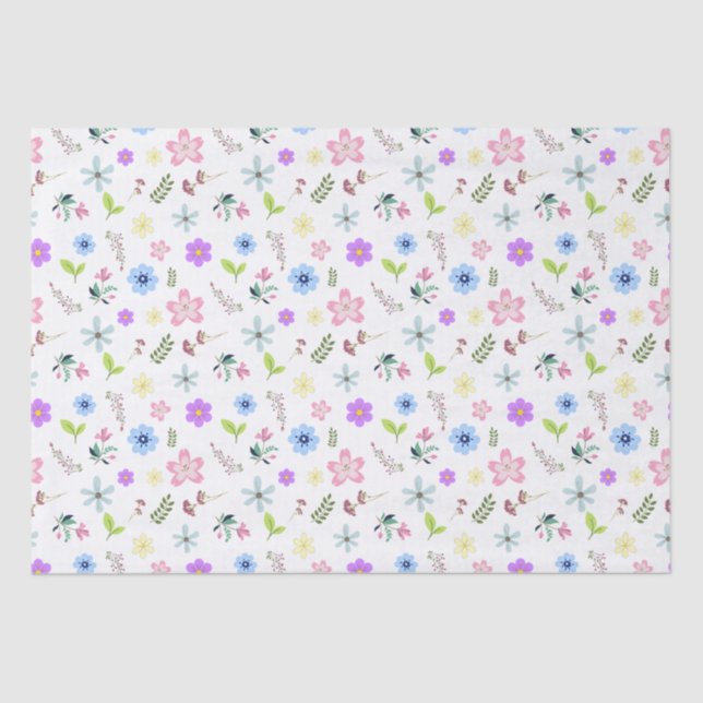 Colourful spring flowers tissue paper (Front)