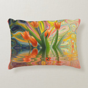 Colourful Spring Flowers Tulips Decorative Cushion