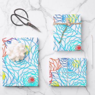 Colourful Spring Flowers Wrapping Paper Sheet