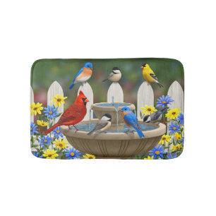 Colourful Spring Garden Bird Bath Mat