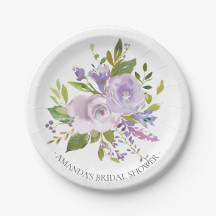 Colourful Spring Lavender Flowers Shower 7" Plate