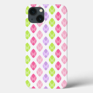 Colourful Spring Leaves Pink Green Purple Pattern iPhone 13 Case