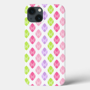 Colourful Spring Leaves Pink Green Purple Pattern iPhone 13 Case
