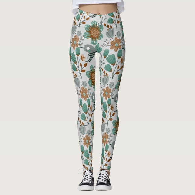 Colourful Spring Pattern Leggings (Front)